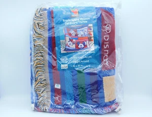 Disney Mickey Unlimited dreilagig gewebt Jacquard Überwurf Decke Fun Blocks NEU - Bild 1 von 9
