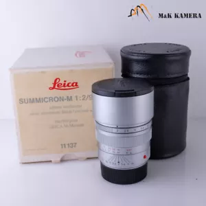 Leica Summicron-M 90mm/F2.0 E55 Ver.II Pre-Asph Silver boxed #887 - Picture 1 of 8