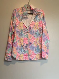 Nuevo con etiquetas Lilly Pulitzer Leona con cremallera múltiple splashdance talla mediana - Imagen 1 de 5