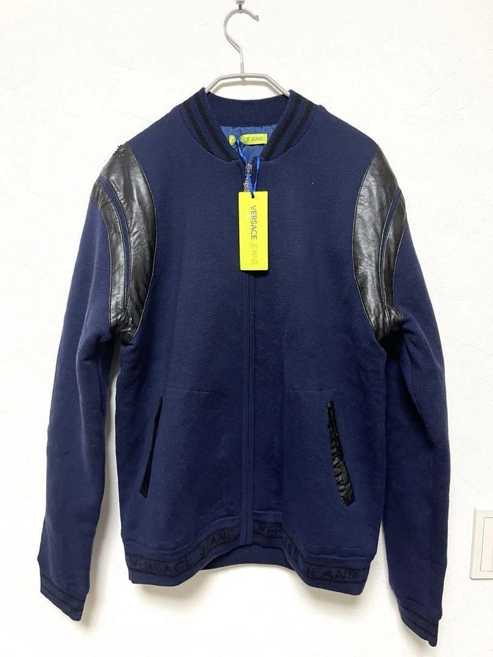 Versace Jeans Padded Blouson Navy Size S 40% Wool 40% Acrylic Zip-up Men's U2710 - Image 1 of 4