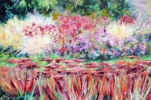 RICHARD FREER ORIGINAL "In The Sensory Garden" Fresh Flower Garden OIL PAINTING - Picture 1 of 1