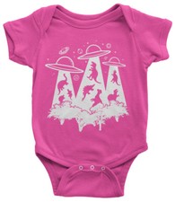 Dinosaur Alien Abduction Infant Bodysuit Funny UFO T-Rex Science