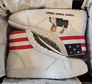Donald Trump Fight Fight Fight High-Top Sneaker weiß Herren 11 IN HAND AUTHENTISCH - Bild 1 von 9