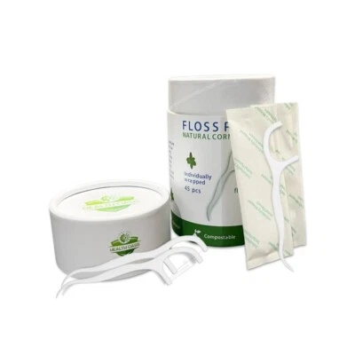 Health Oasis 45 Eco Friendly Floss Picks, Mint Flavoured, Interdental Sticks