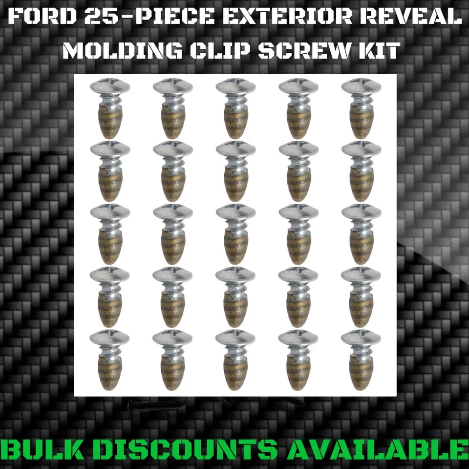 Parabrisas delantero trasero Ford LTD II 1965-1986 revelan moldura clip tornillos de ajuste OEM  Foto 1 de 1