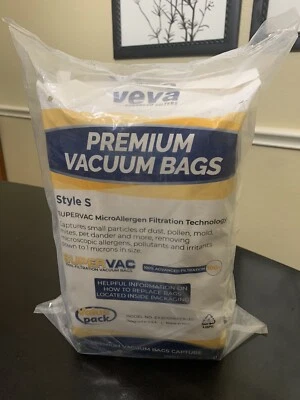 3Pkg of 10 Premium Vacuum Bags Style S Model by Veva Advanced Filters Value Pack - Image 1 of 4