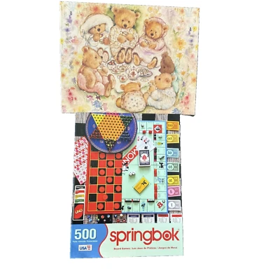 2 Springbok 500pc Puzzles_Mary's Teddy Bears, Board Games Monopoly Checkers - Image 1 of 4