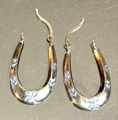 MULTICOLOR GOLD  OVAL HOOP EARRINGS — 第 1/4 张图片