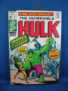 INCREDIBLE HULK KING SIZE ANNUAL 3 VF+ MARVEL 1971 - Picture 1 of 2