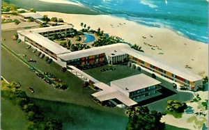 Vintage Postcard Hotel Holiday Inn Riviera Dauphin Island AL Mobile ~ Aerial - Picture 1 of 3