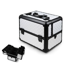 Valigetta Make Up Beauty Case Porta Trucco Valigia Trucchi Nail art Bianco