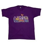 T-shirt papillon fleur de Californie vintage XL violet point unique fabriqué aux États-Unis