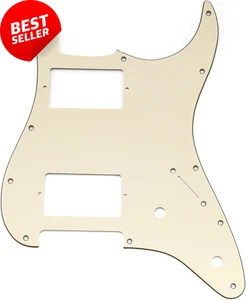 Pro 11-Hole ST HH Guitar Pickguard Covered Humbucker 2-Pot Cream Fender Squier - Picture 1 of 12