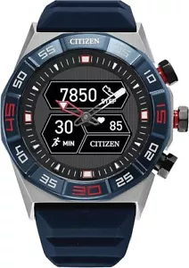 CITIZEN GEN-2 SPORT CZ SMART HYBRID JX2008-06E BLACK DIAL BLUE STRAPS MENS WATCH - Picture 1 of 4