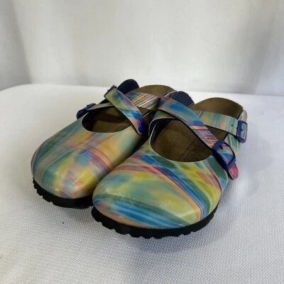 BIRKI'S Birkenstock Dorian Multi Color Leather Mary Jane Clogs US 6 EU Sz 37 - Image 1 of 4