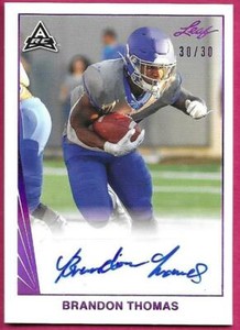 2021 Leaf Memories College Football BRANDON THOMAS Rookie ARC Autograph 30/30