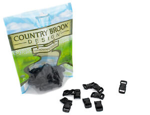 10 - Country Brook Design® 3/8 Inch Black Contoured Side Release Plastic Buckle