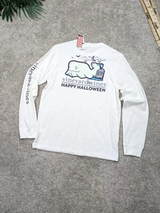 Vineyard Vines Halloween Shirt Youth Kids Boy Large White Whale Logos Cotton NWT - Picture 1 of 11