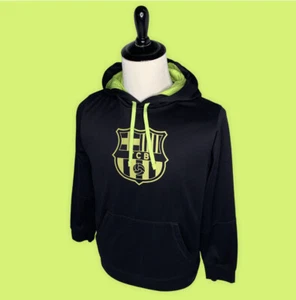 Official Merchandise FC Barcelona Mens Small Black FCB Hoodie Sweatshirt Pouch - Picture 1 of 12