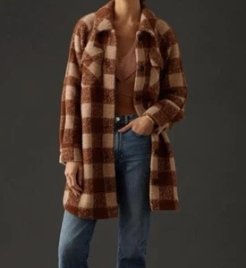 Chaqueta Greylin a Cuadros Cobre Marrón Cuadros Anthropologie Abrigo Talla XL - Imagen 1 de 10