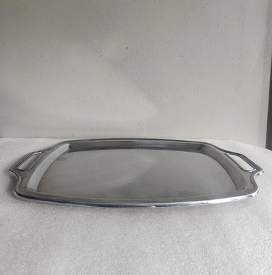 Bandeja para servir de acero inoxidable pulido 2 asas 13"×10" en el interior Foto 1 de 4