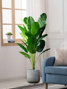 Großer künstlicher Bananenbaum Pflanze 115 cm 24 Blätter für Wohnzimmer Deko ohne Topf - Bild 1 von 12