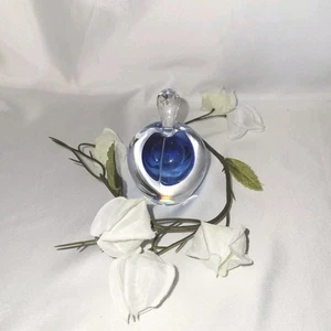 Atemberaubender StudioGlas Strombergshyttan Schweden klar/kobaltblau Parfüm Flakon  - Bild 1 von 8