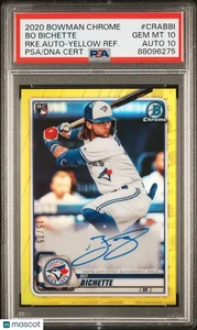 2020 Bowman Chrome Rookie Autographs Bo Bichette Yellow Refractor PSA 10 /75 - Picture 1 of 2