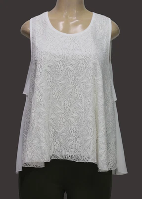 Papillon Women's Lace Top Sleeveless White Size L - Image 1 of 4
