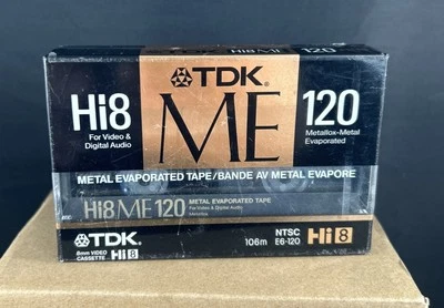 Vídeo cassete TDK Hi8 120 ME preto E6-120H8ME novo lacrado - Imagem 1 de 4