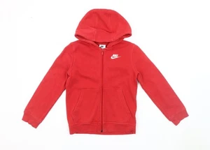 Nike Boys Red Hooded Basic Jacket Size S Casual - Picture 1 of 12