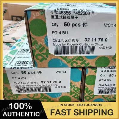 50pcs Phoenix Contact PT 4 BU 3211760 Straight through terminal block - Image 1 of 3