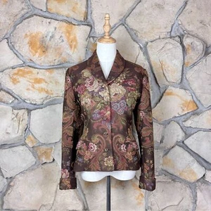 Giacca arazzo Ralph Lauren Blue Label c. anni 80 Woodcliff marrone floreale | 6 - Foto 1 di 5