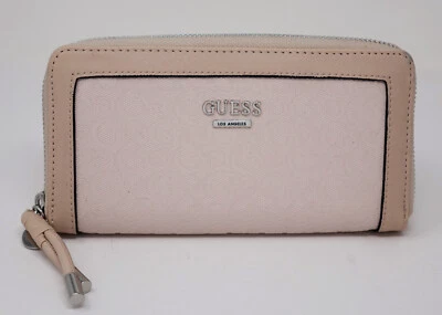 NEW (small flaw) GUESS Women's Light Pink Patent Logo Zip-Around Wallet Bag - Image 1 of 4