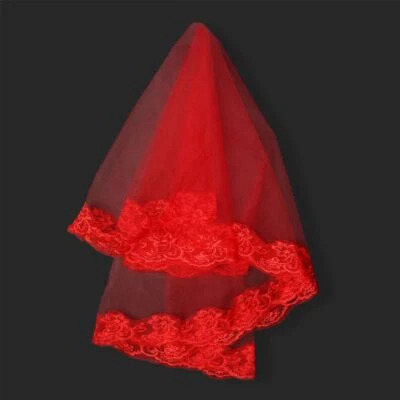 Vestido de fantasía blanco encaje velo de boda red hexagonal velo de novia suministros de boda Foto 1 de 4