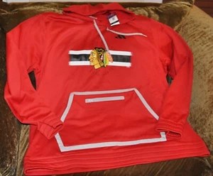 Chicago Blackhawks KAPUZENPULLOVER SWEATSHIRT Adidas Aeroready Herren 2XL NEU mit Etikett rot - Bild 1 von 3