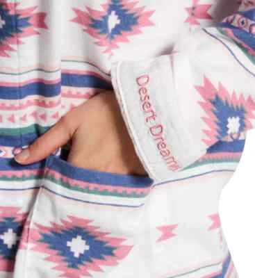 NUEVO CON ETIQUETAS PJ Salvage CÁLIDO Marfil/Rosa/Azul Azteca DESIERTO DREAMER Juego de Pijama Franela M Foto 1 de 4