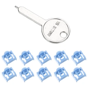 10pcs Port Blocker Locking RJ45 Port/Dust PC Blocker with Coded Key,Blue - Photo 1 sur 5
