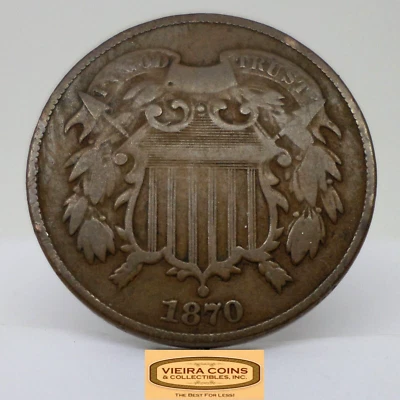 1870 Two-Cent Piece, 2 Cents Piece  - #C25171NQ - Image 1 of 2