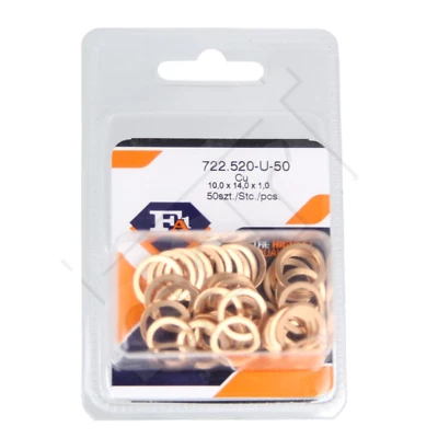 50x Kupferdichtung 10x14x1 Dichtungsring Unterlage Kupferring f Ölablassschraube - Bild 1 von 3