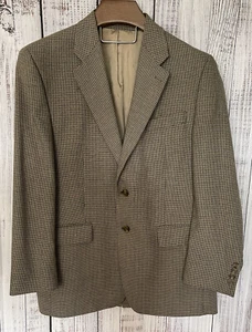 Chaps Ralph Lauren Houndstooth Check Silk/Wool Blend Sports Jacket Blazer 41R - Picture 1 of 12