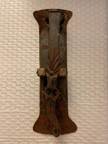 Hand Wrought Iron Railroad Tie Art Work Door Knocker Cover