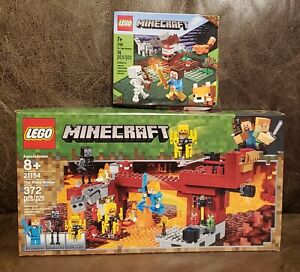 LEGO Minecraft The Blaze Bridge 21154 & The Taiga Adventure 21162 - Dmg Lot