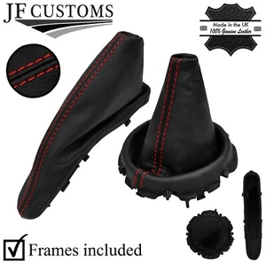 RED STITCH LEATHER SHIFT BOOT+ E BRAKE + FRAMES FOR BMW MINI R50 R53 2001-2006 - Picture 1 of 3