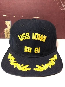 Vintage USS IOWA BB-61, US Navy Ship Cap / Hat, New Era Pro Model Medium-Large - Picture 1 of 12
