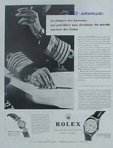 PUBLICITE ROLEX MONTRE PRINCESSE CHRONOMETRE GRANDS HOMMES DE 1956 FRENCH AD PUB - Imagen 1 de 1