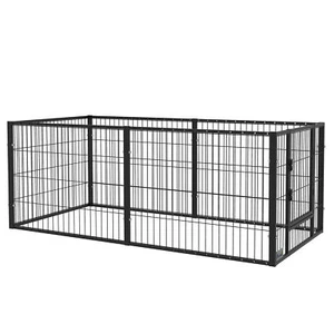 PawHut Recinto per cani piccoli a 6 pannelli 82.5-150x79x61cm Metallo - Foto 1 di 10