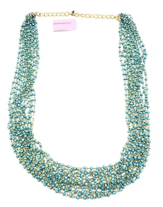 Garold C Miller Friend Collection Gold Tone Multi Strand Turquoise Bead Necklace - Picture 1 of 4