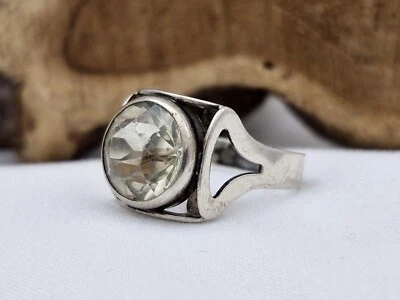 Ring Silber 835 Vintage Design mit großem Bergkristall Edelstein - Bild 1 von 4