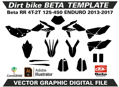 Plantilla BETA RR 2T-4T 125-450 2013-2017 ENDURO formato vectorial Ai CDR EPS M152 Foto 1 de 2